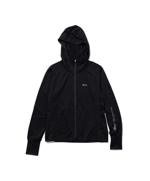 NANGA(ナンガ)の「AirFlex RASH GUARD ZIP PK W/エアフレックス ラッシュガードジップパーカー (ウィメンズ)(パーカー・レディース・ブラック/グレー/ホワイト・S/M/L)」の2枚目の写真