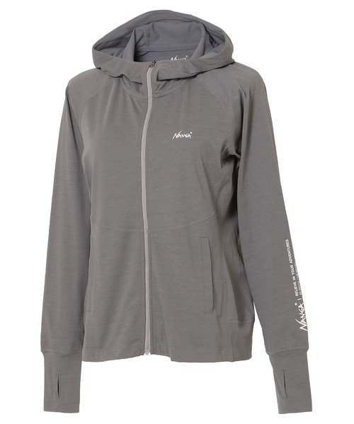 NANGA(ナンガ)の「AirFlex RASH GUARD ZIP PK W/エアフレックス ラッシュガードジップパーカー (ウィメンズ)(パーカー・レディース・ブラック/グレー/ホワイト・S/M/L)」の4枚目の写真