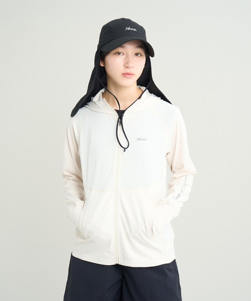 NANGA(ナンガ)の「AirFlex RASH GUARD ZIP PK W/エアフレックス ラッシュガードジップパーカー (ウィメンズ)(パーカー・レディース・ブラック/グレー/ホワイト・S/M/L)」の15枚目の写真