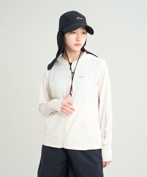NANGA(ナンガ)の「AirFlex RASH GUARD ZIP PK W/エアフレックス ラッシュガードジップパーカー (ウィメンズ)(パーカー・レディース・ブラック/グレー/ホワイト・S/M/L)」の16枚目の写真