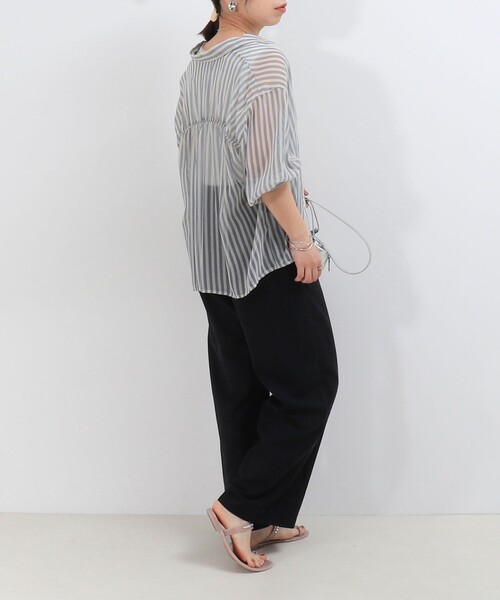 MICO COULIER（ミコクリエ）の「楊柳ストライプブラウス（シャツ/ブラウス・レディース・ブルー系その他/グレー系その他・38）」の6枚目の写真