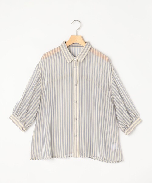 MICO COULIER（ミコクリエ）の「楊柳ストライプブラウス（シャツ/ブラウス・レディース・ブルー系その他/グレー系その他・38）」の13枚目の写真