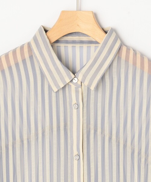 MICO COULIER（ミコクリエ）の「楊柳ストライプブラウス（シャツ/ブラウス・レディース・ブルー系その他/グレー系その他・38）」の15枚目の写真