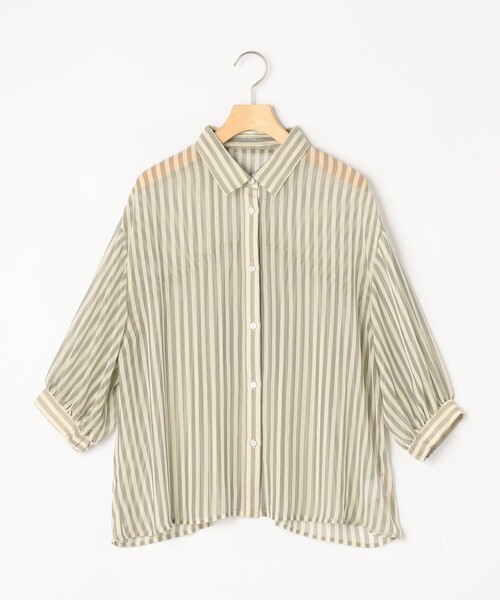 MICO COULIER（ミコクリエ）の「楊柳ストライプブラウス（シャツ/ブラウス・レディース・ブルー系その他/グレー系その他・38）」の20枚目の写真