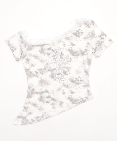 Figments（フィグメンツ）の「オフショルクロスピチＴ（Tシャツ/カットソー・メンズ・ホワイト/ブラック・FREE）」の15枚目の写真