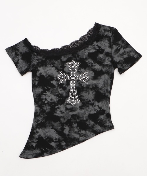 Figments（フィグメンツ）の「オフショルクロスピチＴ（Tシャツ/カットソー・メンズ・ホワイト/ブラック・FREE）」の16枚目の写真