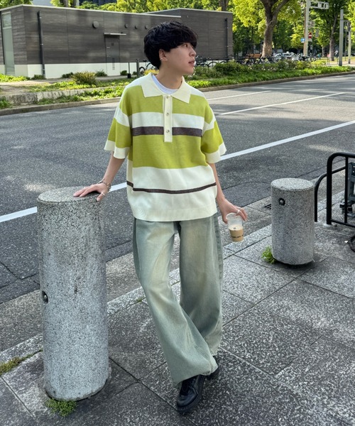 Plantation - 美品 Plantation マルチボーダー リブ サマーニット 春夏 美品 Plantation マルチボーダー リブ サマーニット 春夏