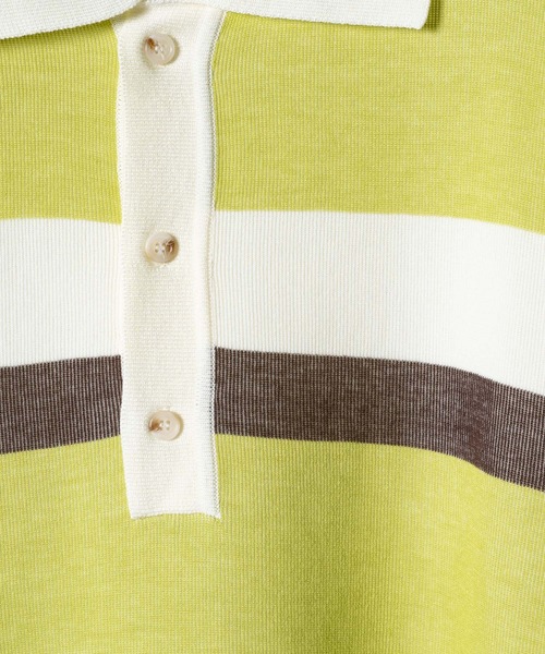 Ryo - Mulch Border Polo Knit / マルチボーダーポロニット made