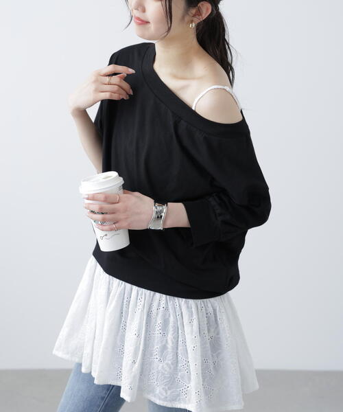 FREE'S MART（フリーズマート）の「［ＭＦＭ］パフスリーブオフショルカットソー（Tシャツ/カットソー・レディース・ブラック/ホワイト/ピンク・FREE）」の3枚目の写真