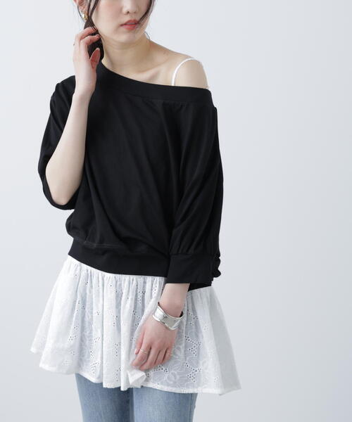FREE'S MART（フリーズマート）の「［ＭＦＭ］パフスリーブオフショルカットソー（Tシャツ/カットソー・レディース・ブラック/ホワイト/ピンク・FREE）」の7枚目の写真