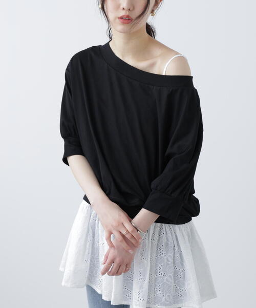 FREE'S MART（フリーズマート）の「［ＭＦＭ］パフスリーブオフショルカットソー（Tシャツ/カットソー・レディース・ブラック/ホワイト/ピンク・FREE）」の8枚目の写真