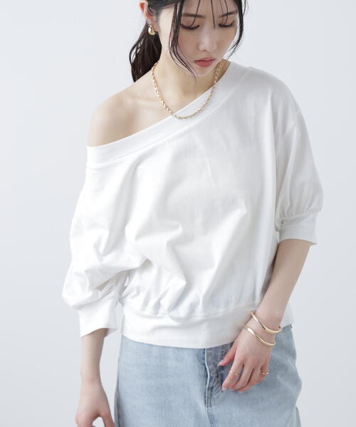 FREE'S MART（フリーズマート）の「［ＭＦＭ］パフスリーブオフショルカットソー（Tシャツ/カットソー・レディース・ブラック/ホワイト/ピンク・FREE）」の16枚目の写真