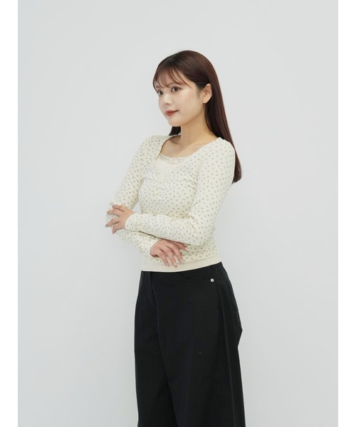 Enewd nina（エニュードニーナ）の「【zozo限定】フラワー レース レイヤード ロング トップス（Tシャツ/カットソー・レディース・アイボリー/ネイビー/グレー・FREE）」の19枚目の写真