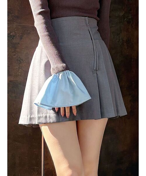 MERCURYDUO（マーキュリーデュオ）の「プリーツミニスカパン（スカート・レディース・グレー/ブラック・SMALL/MEDIUM）」の2枚目の写真