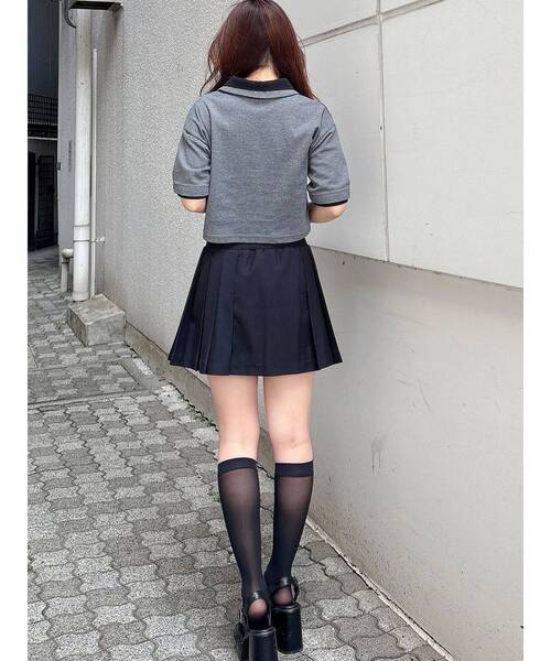 MERCURYDUO（マーキュリーデュオ）の「プリーツミニスカパン（スカート・レディース・グレー/ブラック・SMALL/MEDIUM）」の3枚目の写真
