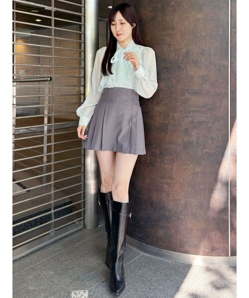 MERCURYDUO（マーキュリーデュオ）の「プリーツミニスカパン（スカート・レディース・グレー/ブラック・SMALL/MEDIUM）」の5枚目の写真
