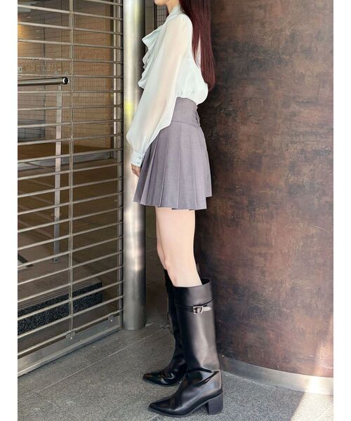 MERCURYDUO（マーキュリーデュオ）の「プリーツミニスカパン（スカート・レディース・グレー/ブラック・SMALL/MEDIUM）」の6枚目の写真