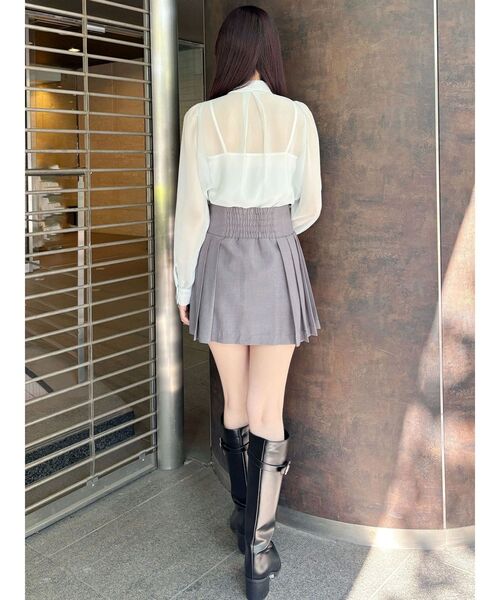 MERCURYDUO（マーキュリーデュオ）の「プリーツミニスカパン（スカート・レディース・グレー/ブラック・SMALL/MEDIUM）」の7枚目の写真