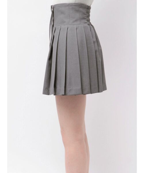 MERCURYDUO（マーキュリーデュオ）の「プリーツミニスカパン（スカート・レディース・グレー/ブラック・SMALL/MEDIUM）」の9枚目の写真