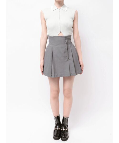 MERCURYDUO（マーキュリーデュオ）の「プリーツミニスカパン（スカート・レディース・グレー/ブラック・SMALL/MEDIUM）」の15枚目の写真