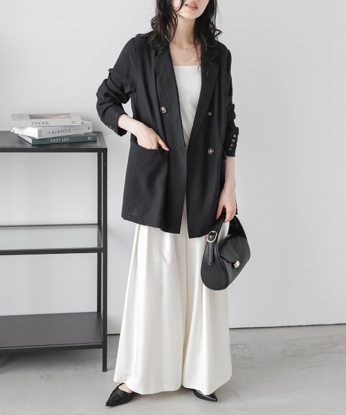 SUGAR BISKET（シュガービスケット）の「テーラード サマージャケット（テーラードジャケット・レディース・ブラック/ベージュ・フリー）」の14枚目の写真