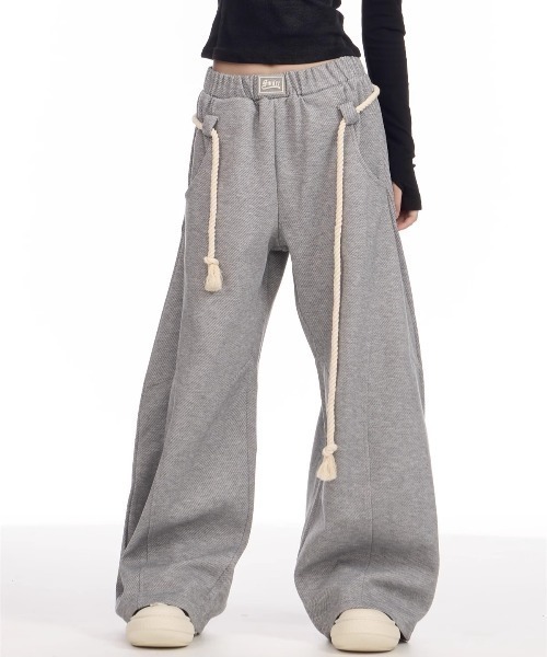 セール】ワイドレッグスウェットパンツ / ロープコード付き / 韓国
