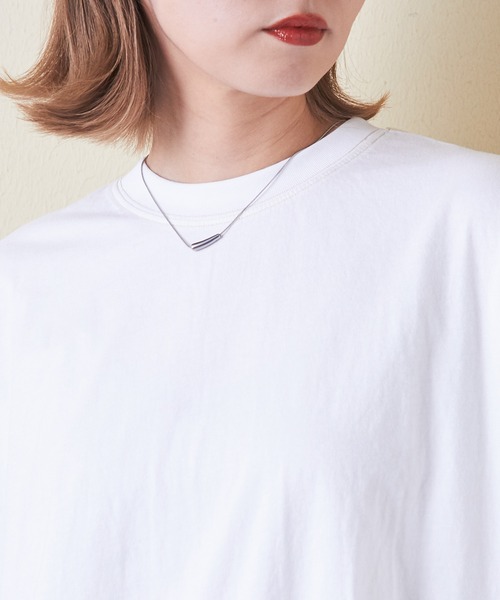 CUBE SUGAR（キューブシュガー）の「32s天竺バックロゴドルマンTシャツ（Tシャツ/カットソー・レディース・マルチ/ホワイト/グリーン/スミクロ/イエロー/ベージュ・M）」の16枚目の写真