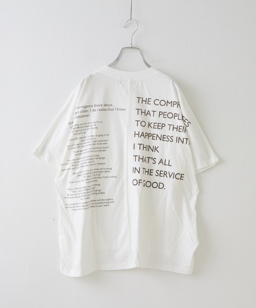 CUBE SUGAR（キューブシュガー）の「32s天竺バックロゴドルマンTシャツ（Tシャツ/カットソー・レディース・マルチ/ホワイト/グリーン/スミクロ/イエロー/ベージュ・M）」の22枚目の写真