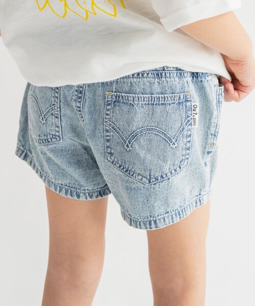 EDWIN（エドウィン）の「【Ou? by EDWIN】デニムショートパンツ（デニムパンツ・キッズ・サックスブルー/ブラック・130/100/90/150/120/140/110）」の2枚目の写真