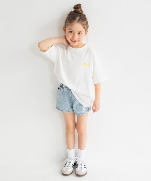 EDWIN（エドウィン）の「【Ou? by EDWIN】デニムショートパンツ（デニムパンツ・キッズ・サックスブルー/ブラック・130/100/90/150/120/140/110）」の3枚目の写真