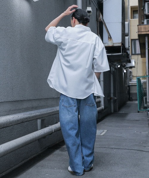 MDR(エムディアール)の「オーバーサイズレギュラーカラー半袖シャツ(シャツ/ブラウス・メンズ・オフホワイト/ブルー・M/L)」の17枚目の写真