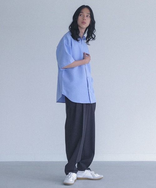 MDR(エムディアール)の「オーバーサイズレギュラーカラー半袖シャツ(シャツ/ブラウス・メンズ・オフホワイト/ブルー・M/L)」の22枚目の写真