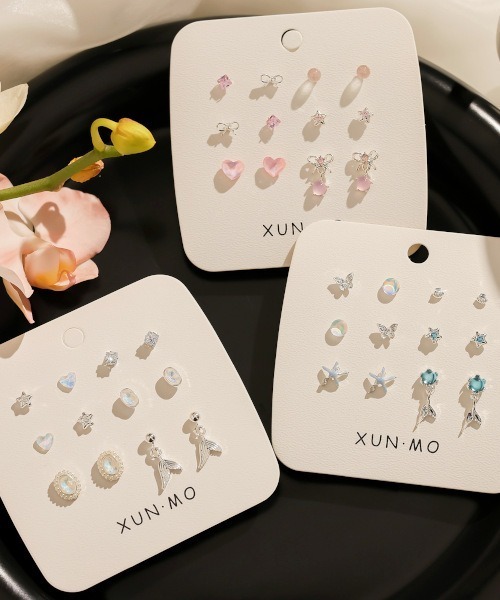 ARCHIVER(アーカイバ)の「【Bz】マルチモチーフピアス 12点セット ビーチ&リボンモチーフ(MA/EK358)(ピアス(両耳用)・レディース・ブルー/シルバー/ピンク・FREE)」の6枚目の写真