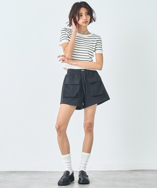 ANAP(アナップ)の「スウェット ショート カーゴ パンツ(カーゴパンツ・レディース・ブラック/グレー・FREE)」の7枚目の写真