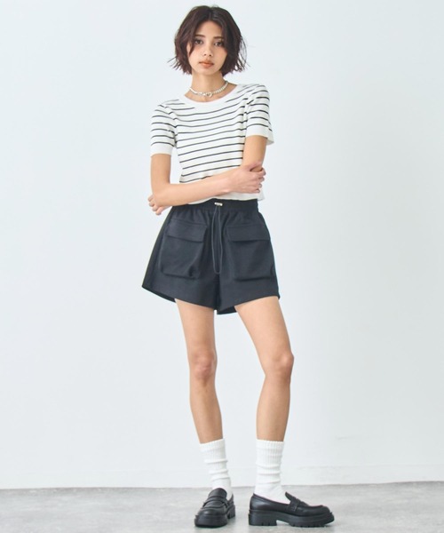 ANAP(アナップ)の「スウェット ショート カーゴ パンツ(カーゴパンツ・レディース・ブラック/グレー・FREE)」の8枚目の写真