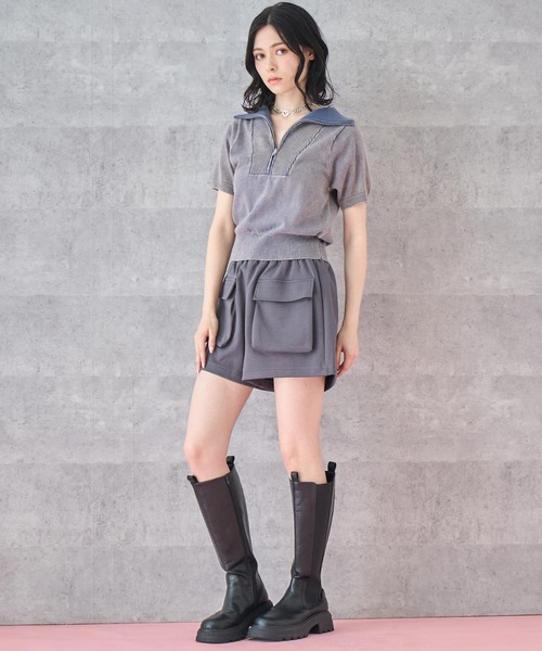 ANAP(アナップ)の「スウェット ショート カーゴ パンツ(カーゴパンツ・レディース・ブラック/グレー・FREE)」の16枚目の写真