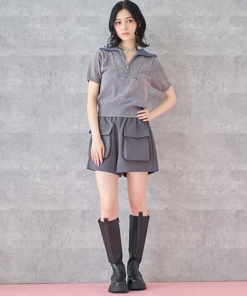 ANAP(アナップ)の「スウェット ショート カーゴ パンツ(カーゴパンツ・レディース・ブラック/グレー・FREE)」の17枚目の写真