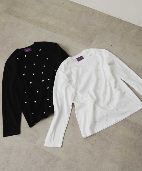 VIOLETTA(ヴィオレッタ)の「バロックパールロングTシャツ(Tシャツ/カットソー・レディース・ブラック/ホワイト・FREE)」の18枚目の写真
