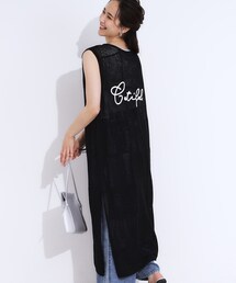 Cutie Blonde | 【前後2WAY】リネンライクブークレ パッチワーク風ニットワンピース(ワンピース)