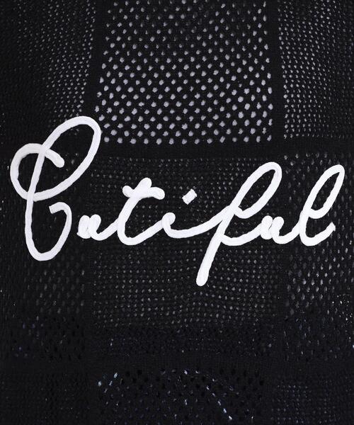 Cutie Blonde(キューティーブロンド)の「【前後2WAY】リネンライクブークレ パッチワーク風ニットワンピース(ワンピース・レディース・ブラック/ダークブラウン・03/02/01/04)」の9枚目の写真