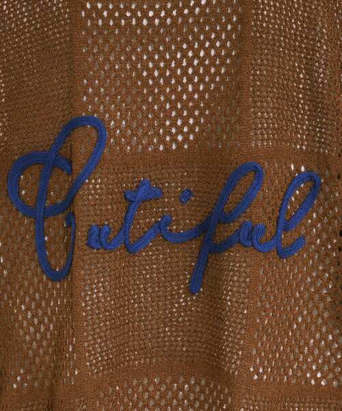 Cutie Blonde(キューティーブロンド)の「【前後2WAY】リネンライクブークレ パッチワーク風ニットワンピース(ワンピース・レディース・ブラック/ダークブラウン・03/02/01/04)」の16枚目の写真