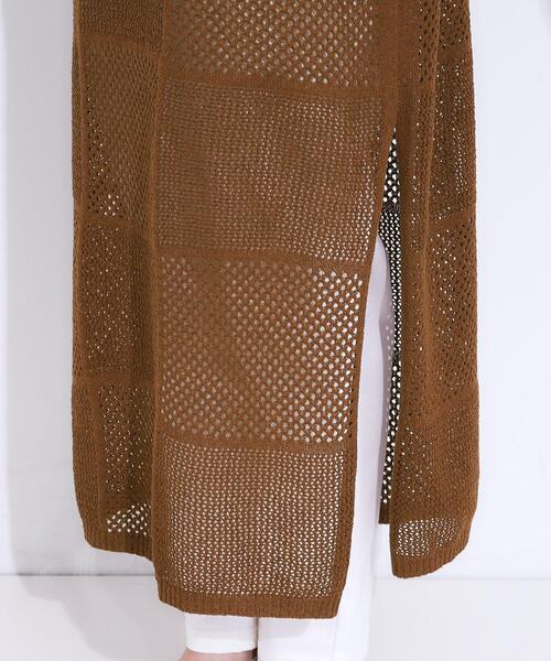 Cutie Blonde(キューティーブロンド)の「【前後2WAY】リネンライクブークレ パッチワーク風ニットワンピース(ワンピース・レディース・ブラック/ダークブラウン・03/02/01/04)」の22枚目の写真