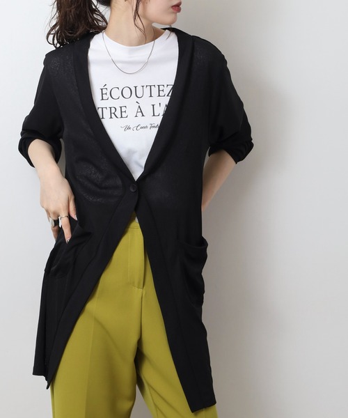 atONE(アットワン)の「シアースラブロングカーディガン(カーディガン/ボレロ・レディース・ブラック/ネイビー/モカ/杢グレー・L/LL/3L/M)」の6枚目の写真