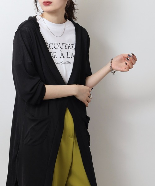 atONE(アットワン)の「シアースラブロングカーディガン(カーディガン/ボレロ・レディース・ブラック/ネイビー/モカ/杢グレー・L/LL/3L/M)」の7枚目の写真