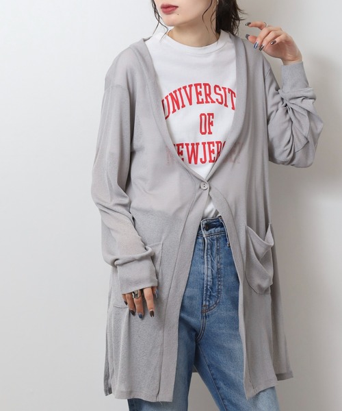 atONE(アットワン)の「シアースラブロングカーディガン(カーディガン/ボレロ・レディース・ブラック/ネイビー/モカ/杢グレー・L/LL/3L/M)」の10枚目の写真