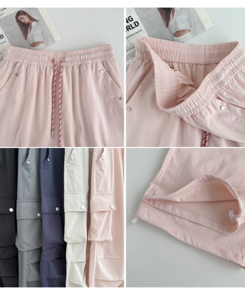 mushwear（マッシュウェア）の「パラシュートワイドカーゴパンツ（カーゴパンツ・メンズ・ネイビー/ホワイト/ピンク/グレー/ブラック・SMALL/MEDIUM/LARGE/X-LARGE）」の13枚目の写真