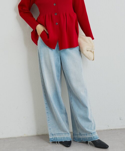 un dix cors(アンディコール)の「オーバーダイバギーパンツ(デニムパンツ・レディース・サックスブルー/ブルー・FREE)」の2枚目の写真