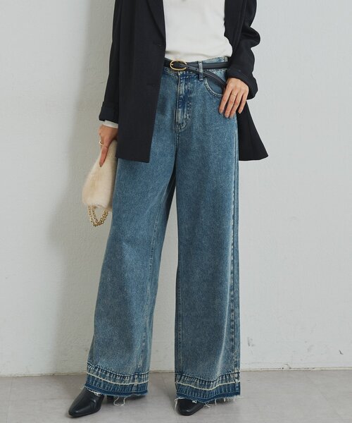 un dix cors(アンディコール)の「オーバーダイバギーパンツ(デニムパンツ・レディース・サックスブルー/ブルー・FREE)」の1枚目の写真