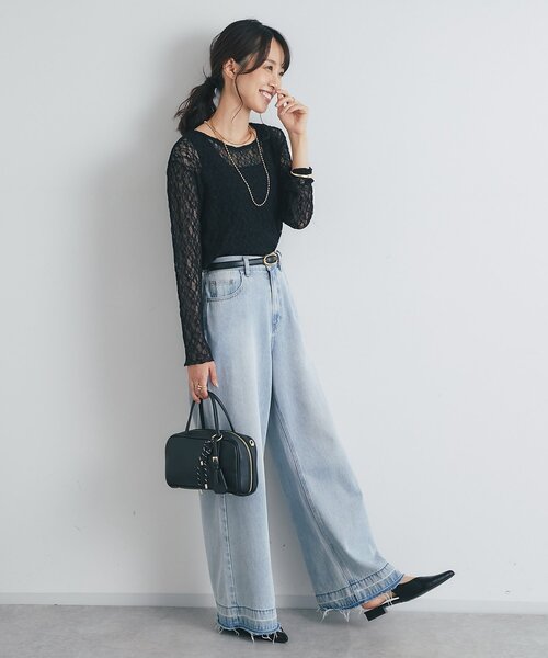 un dix cors(アンディコール)の「オーバーダイバギーパンツ(デニムパンツ・レディース・サックスブルー/ブルー・FREE)」の4枚目の写真