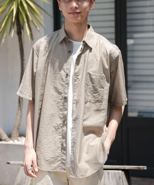 FORK&SPOON(フォークアンドスプーン)の「FORK&SPOON Nylon Wool シャツ(シャツ/ブラウス・メンズ・ベージュ系その他/ブラック・4/5)」の2枚目の写真